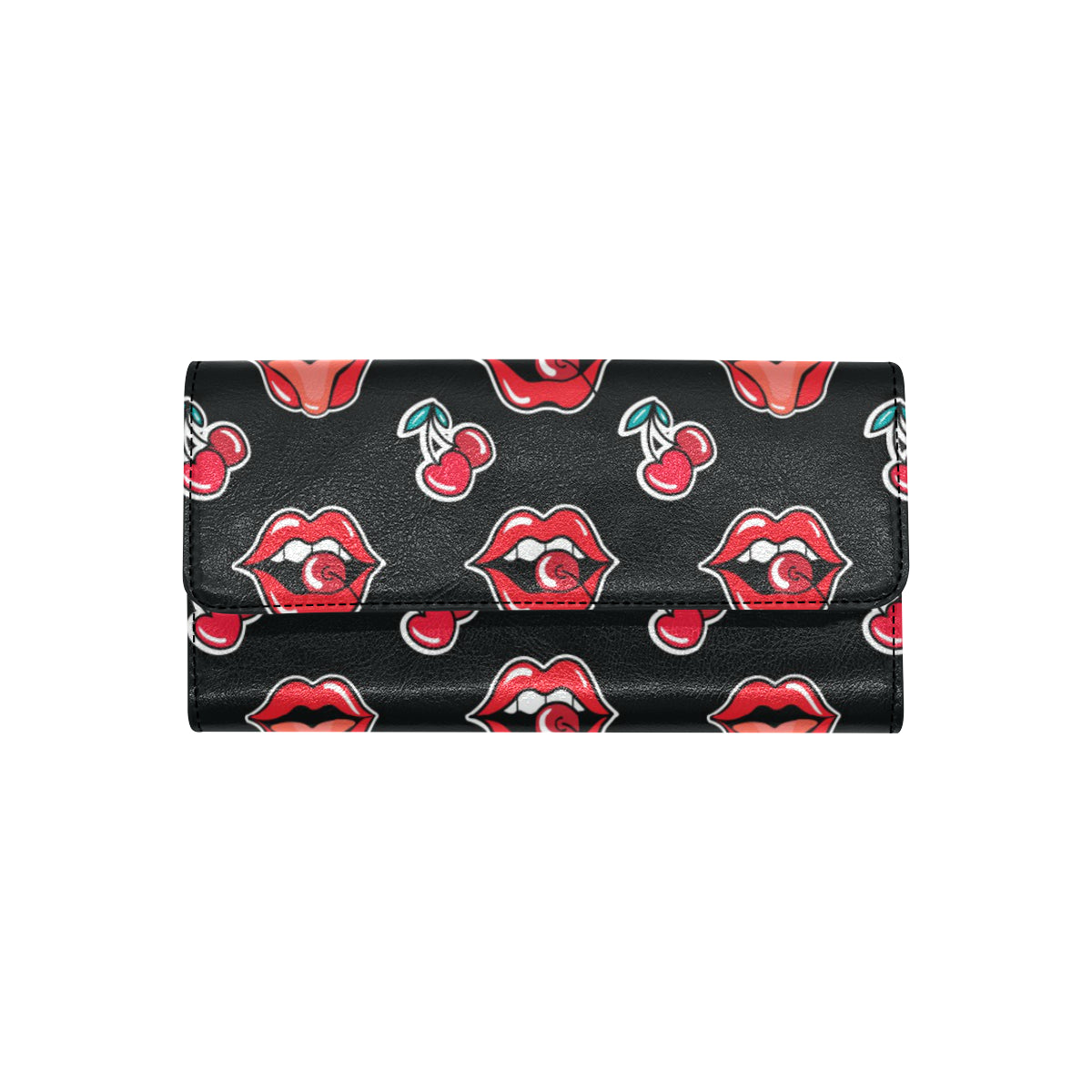 Cherry Pattern Print Design CH04 Women's Trifold Wallet