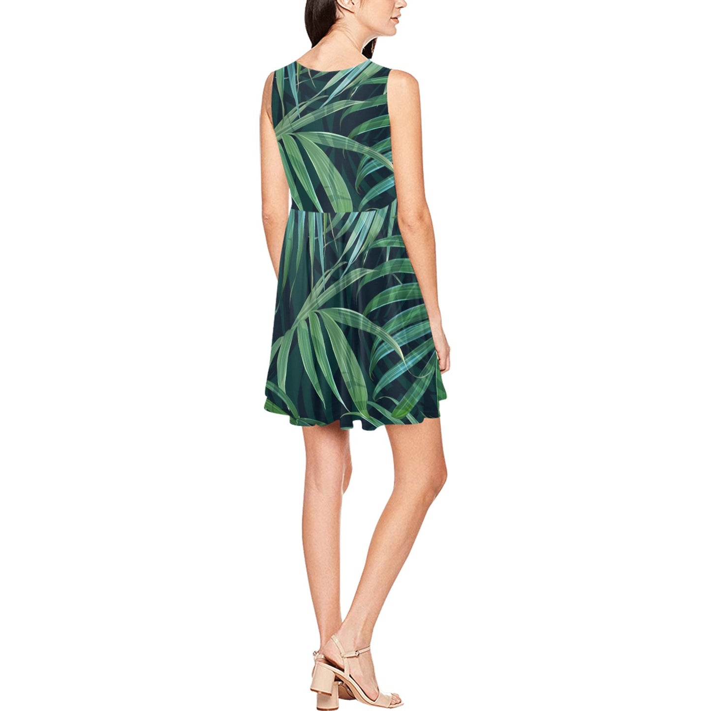 Tropical Flower Pattern Print Design TF011 Sleeveless Dress
