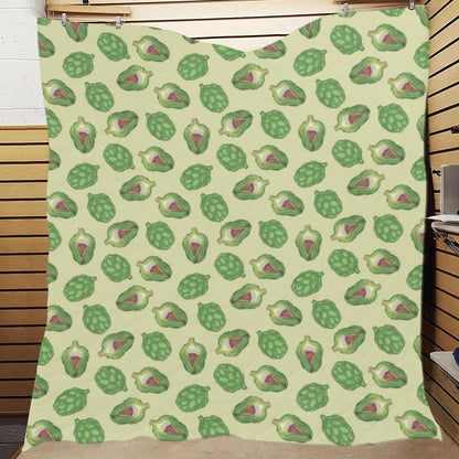 Artichoke Pattern Print Design 03 Premium Quilt