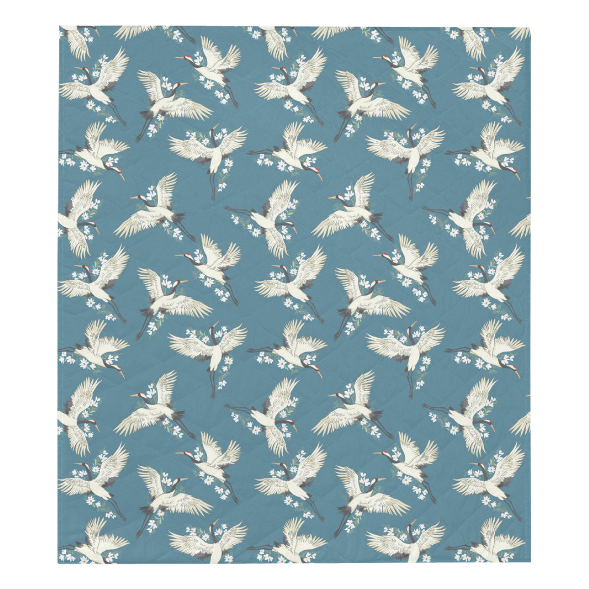 Crane Pattern Print Design 02 Premium Quilt
