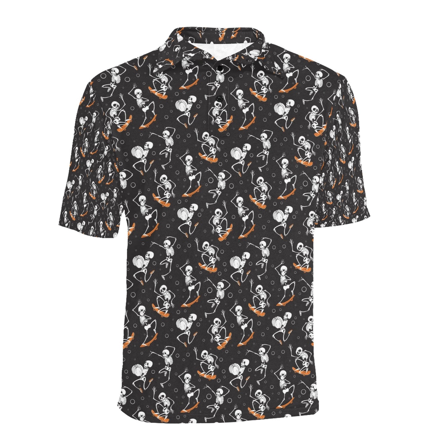 Skateboard With Skeleton Print Design LKS303 Men Polo Shirt