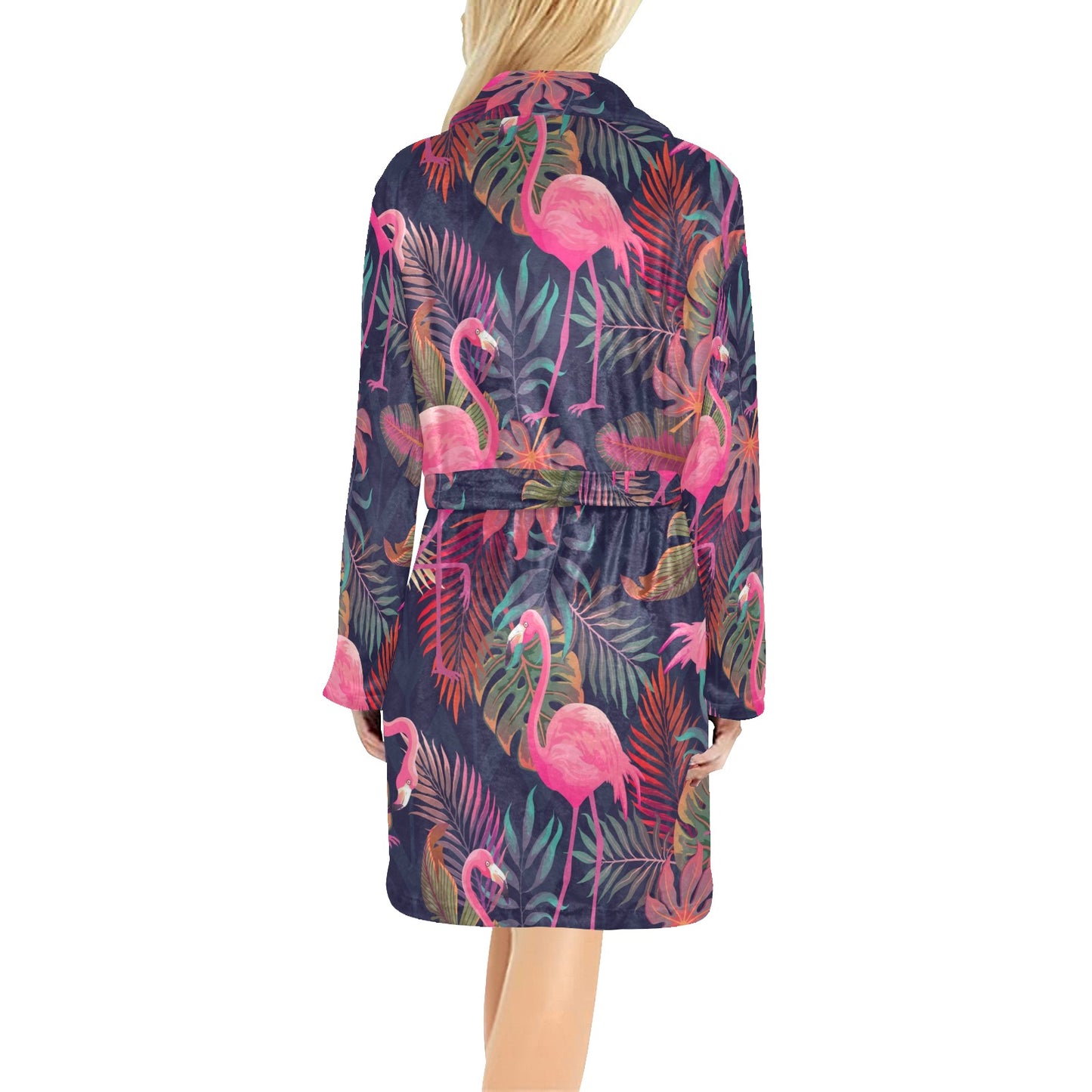 Flamingo Tropical Pattern Women's Fleece Robe