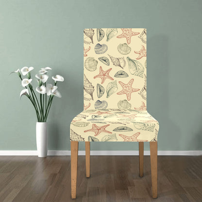 Seashell Print Design LKS305 Dining Chair Slipcover