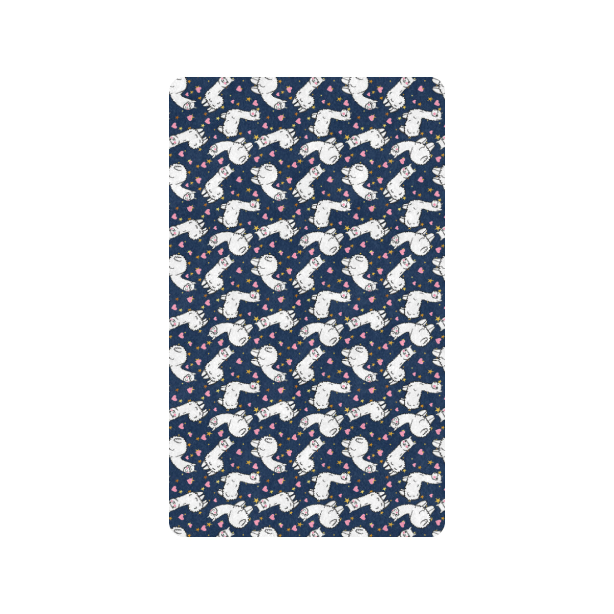 Alpaca Heart Star Design Themed Print Rubber Doormat