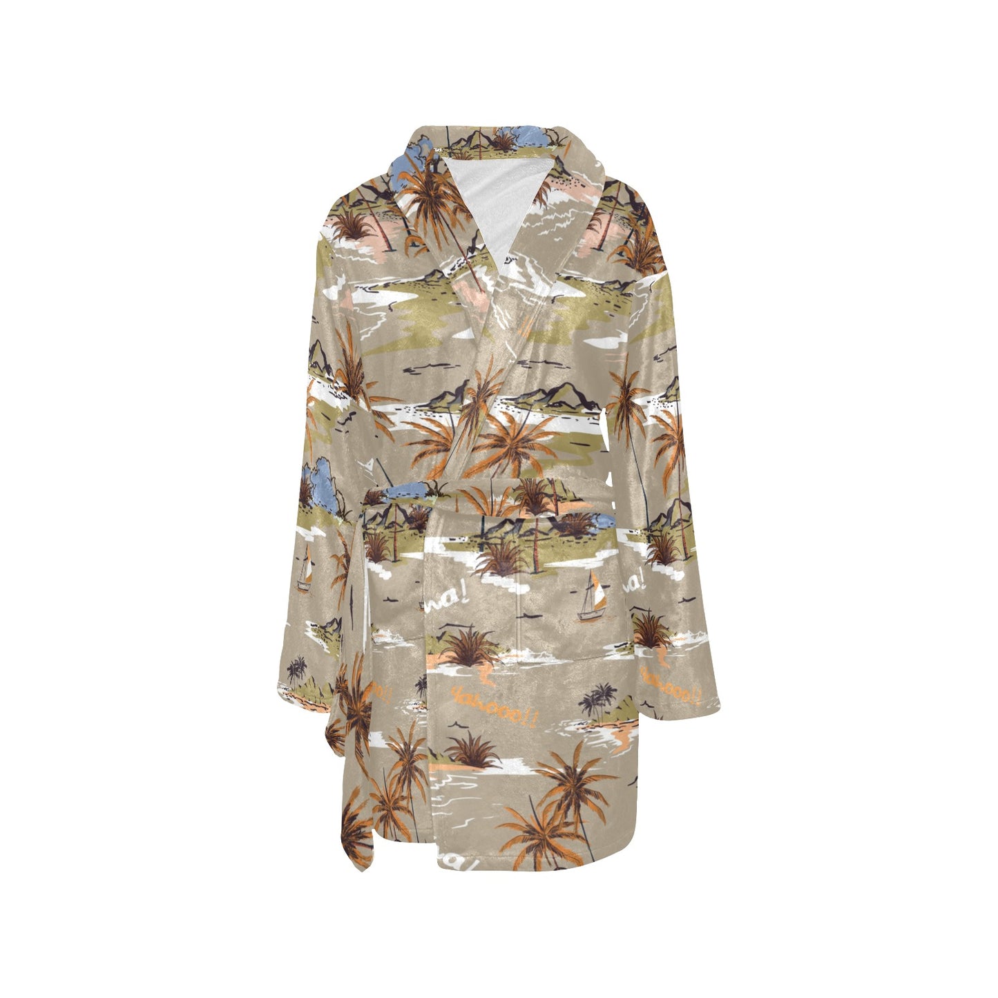 Pacific island Pattern Print Design A05 Women's Fleece Robe