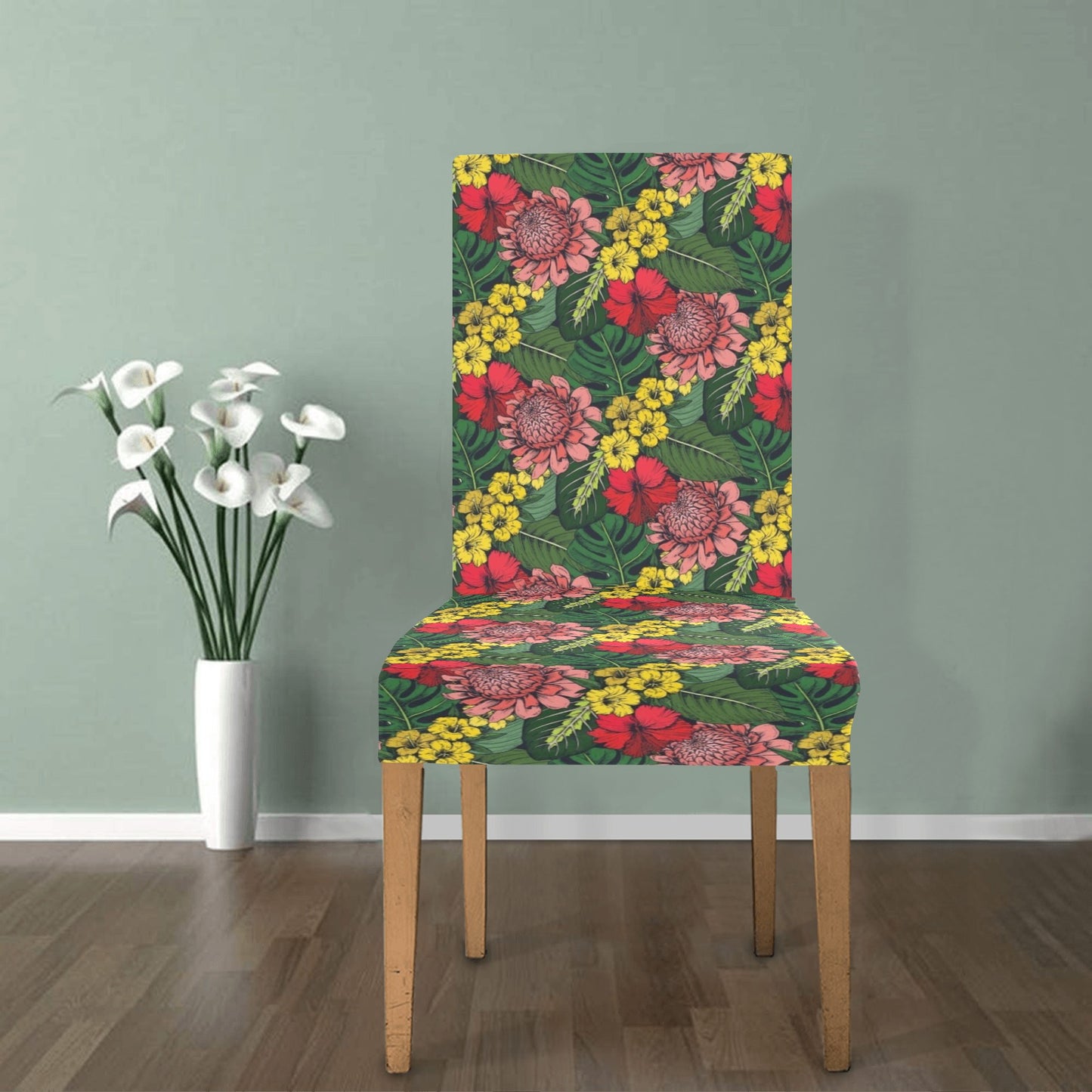 Summer Floral Print Design LKS305 Dining Chair Slipcover