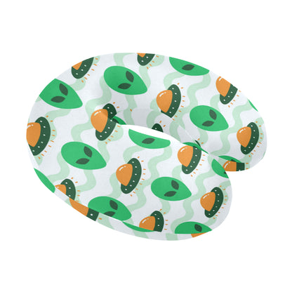 Alien UFO Pattern Print Design 04 U-Shaped Travel Neck Pillow