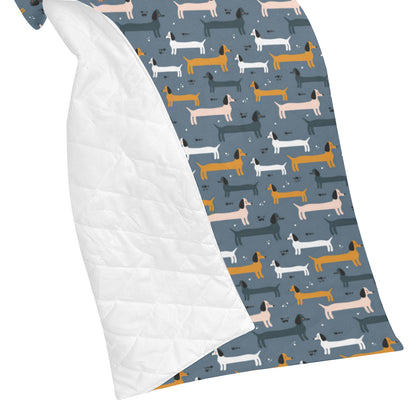 Dachshund Pattern Print Design 012 Premium Quilt