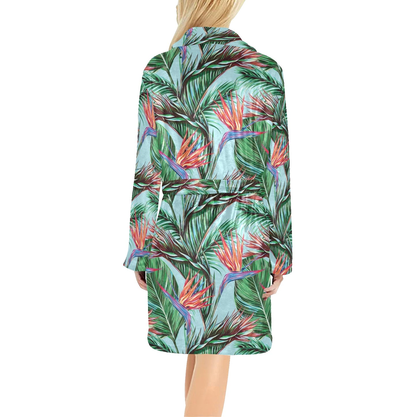 Bird Of Paradise Pattern Print Design BOP01 Women's Fleece Robe