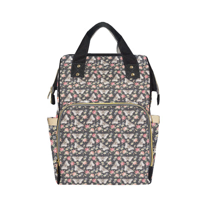 Butterfly Flower Pattern Print Design 07 Diaper Bag Backpack