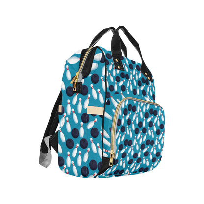 Bowling Pin Pattern Print Design 010 Diaper Bag Backpack