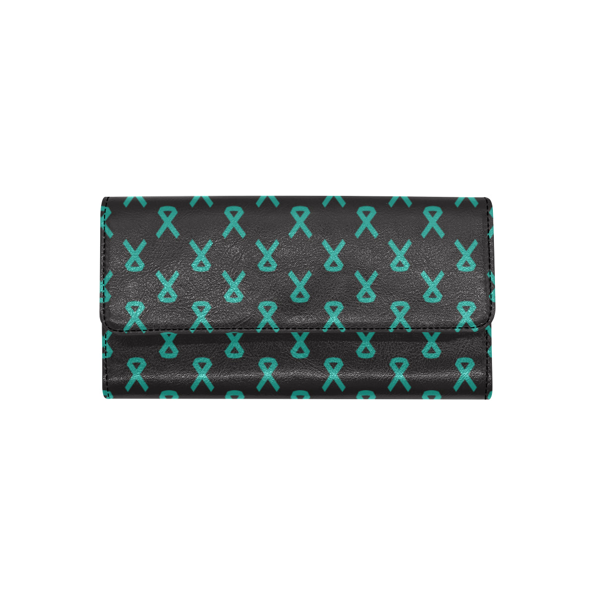 Ovarian cancer Pattern Print Design A01 Women's Trifold Wallet