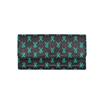 Ovarian cancer Pattern Print Design A01 Women's Trifold Wallet