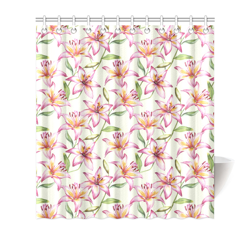 Lily Pattern Print Design LY011 Shower Curtain