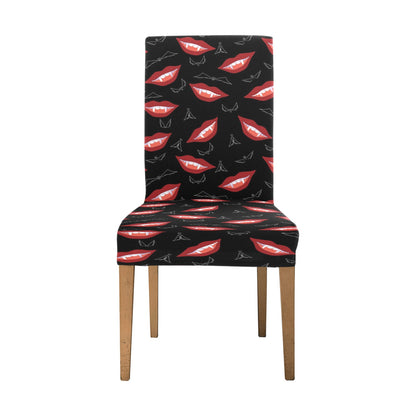 Vampire Lips Print Design LKS301 Dining Chair Slipcover