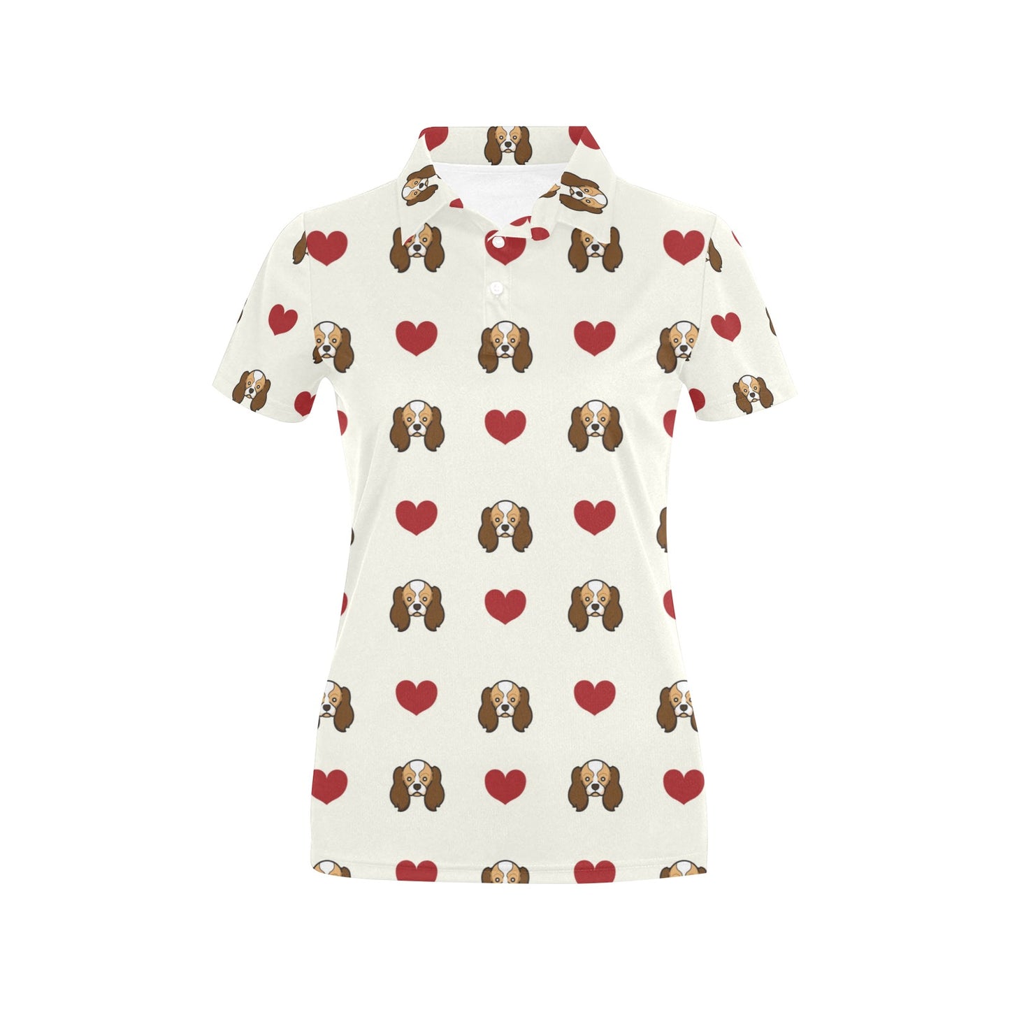 Cavalier King Charles Spaniels Pattern Print Design 01 Women's Polo Shirt