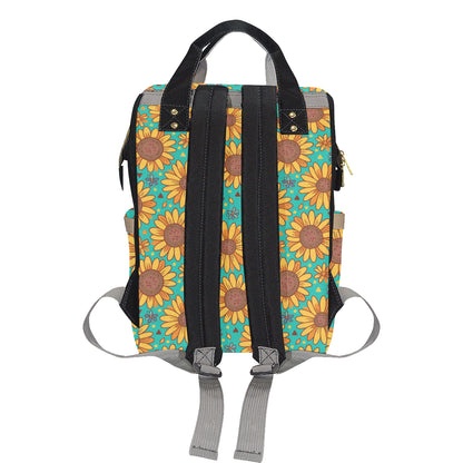 Sunflower Pattern Print Design SF013 Diaper Bag Backpack