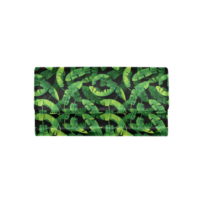 Banana Leaf Pattern Print Design 02 Women's Trifold Wallet