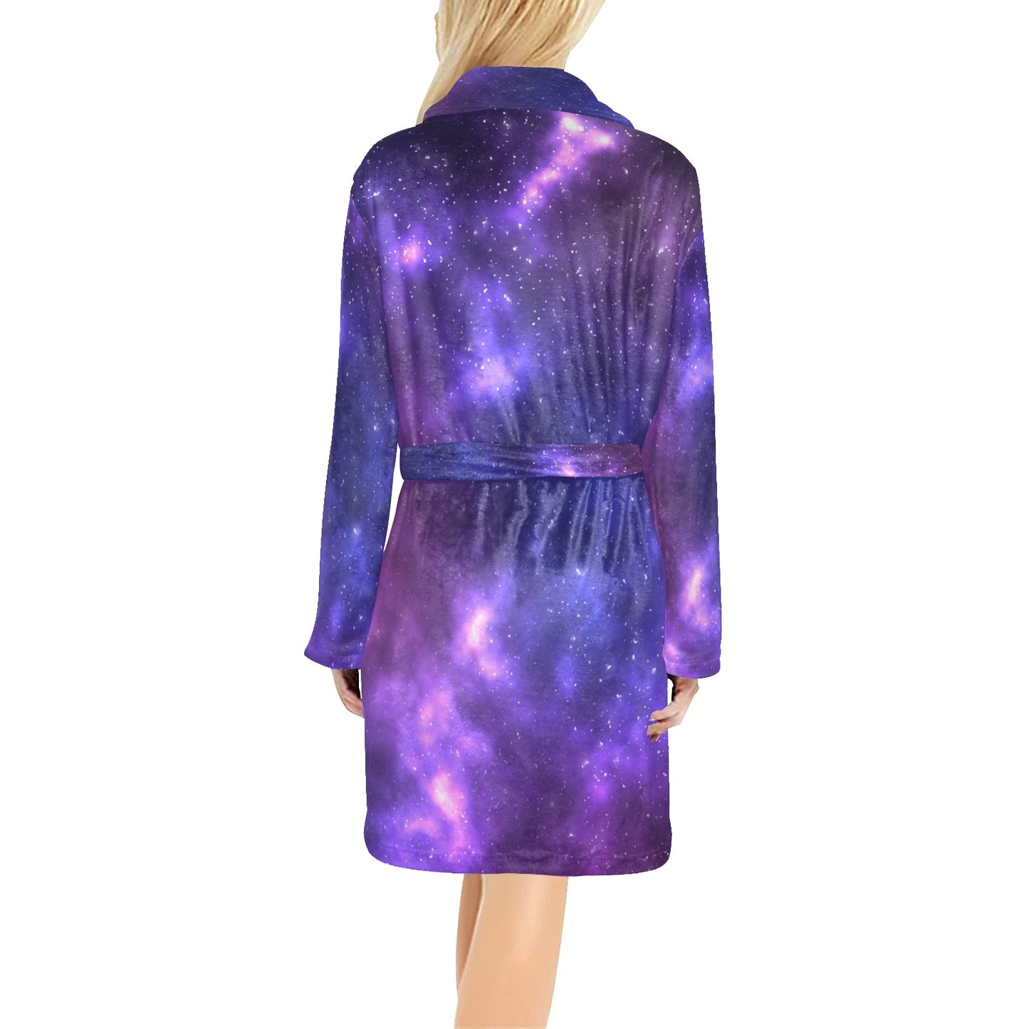 Celestial Purple Blue Galaxy Women's Fleece Robe