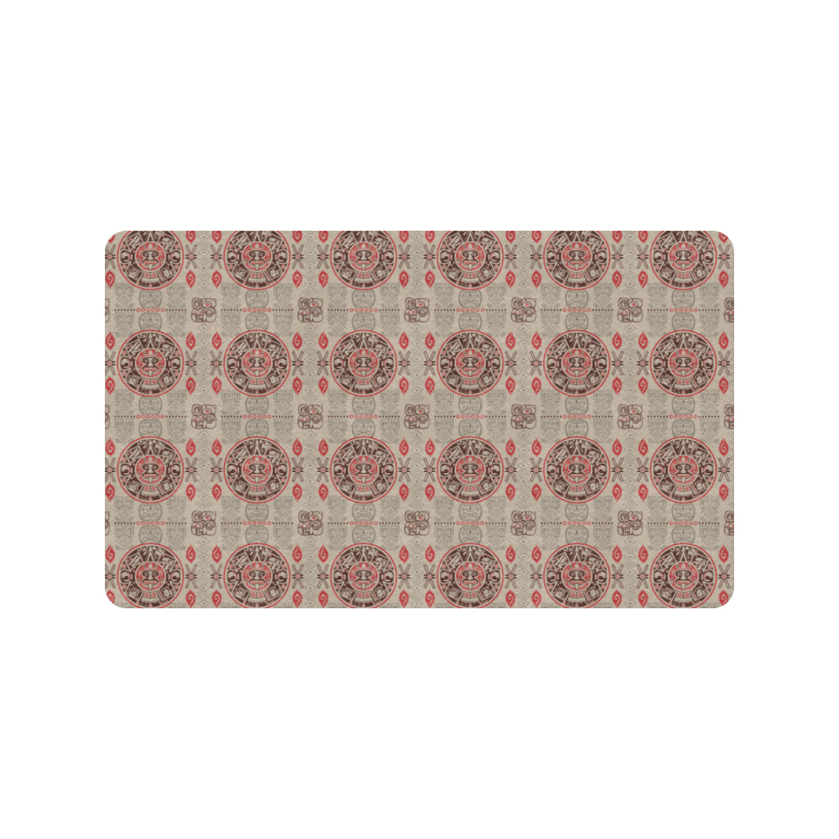 Calendar Aztec Print Pattern Rubber Doormat