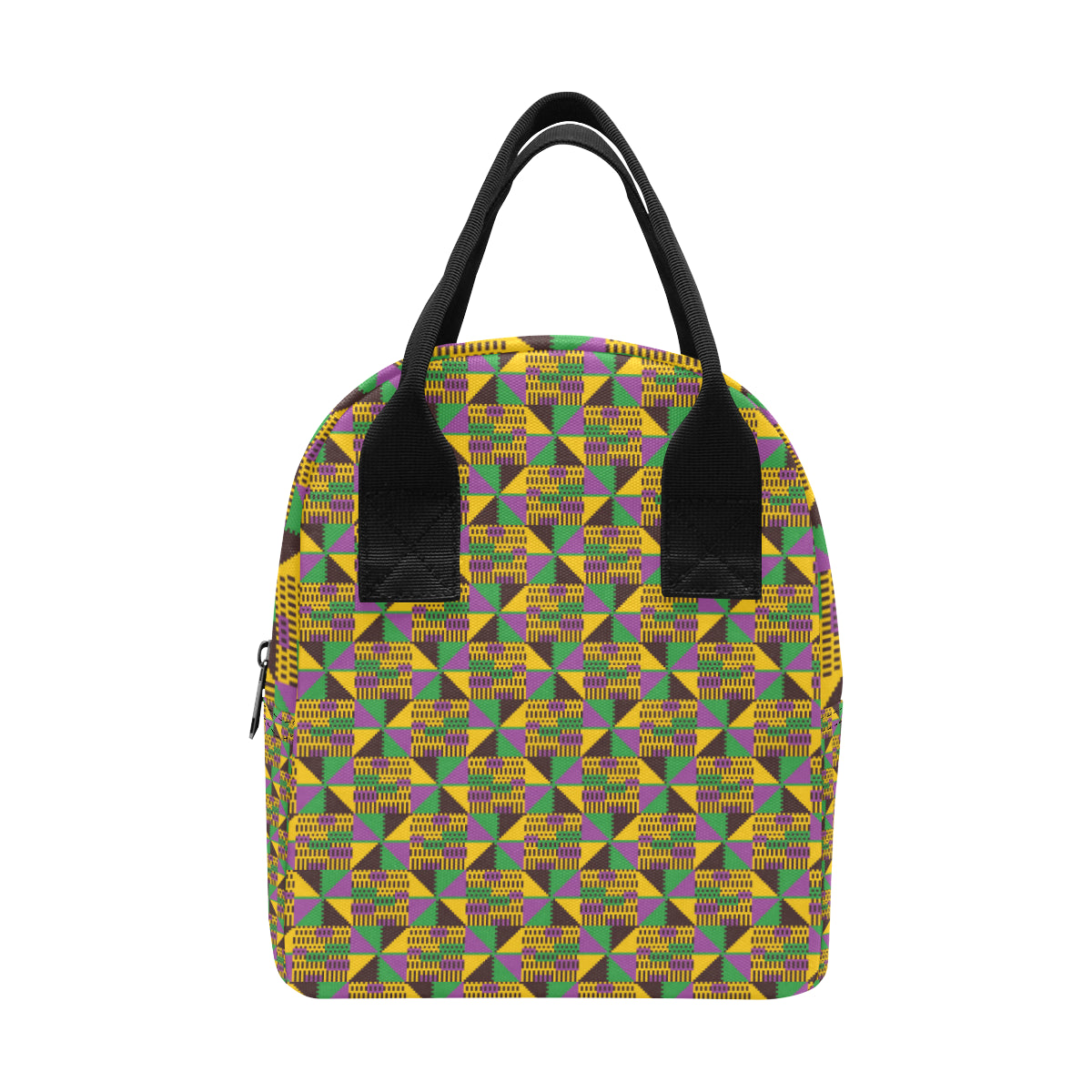 Kente Triangle Design African Print Insulated Lunch Bag
