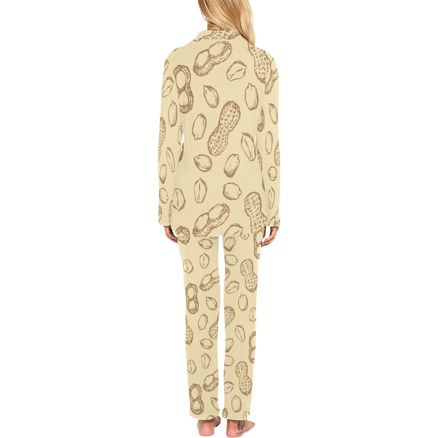 Peanut Pattern Print Design A02 Women's Long Pajama Set