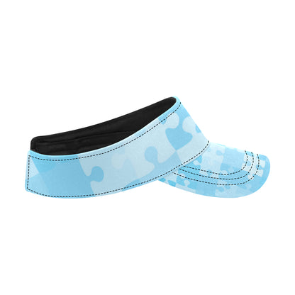 Puzzle Blue Pattern Print Design A04 Unisex Sun Visor