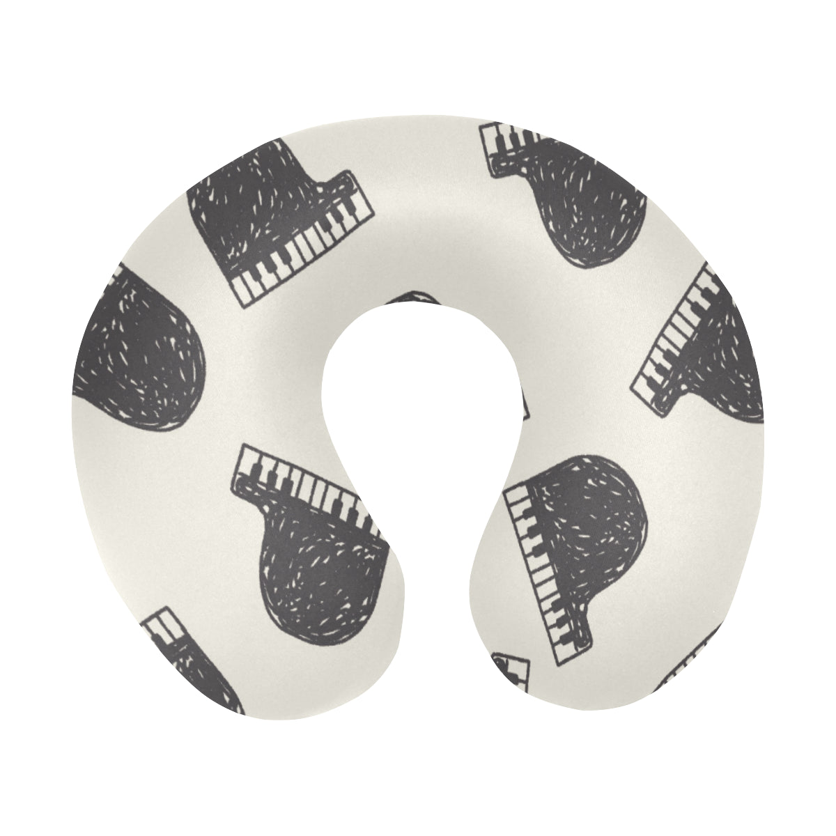 Piano Pattern Print Design 04 U-Shaped Travel Neck Pillow