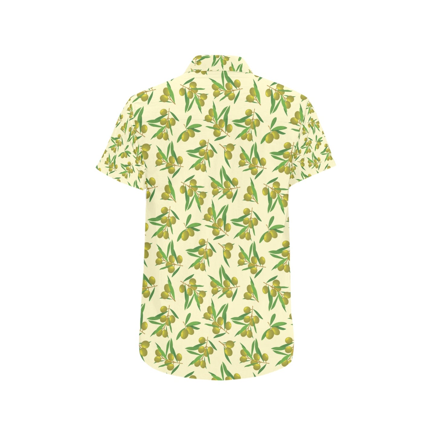 Olive Print Design LKS302 Men Short Sleeve Button Up Shirt