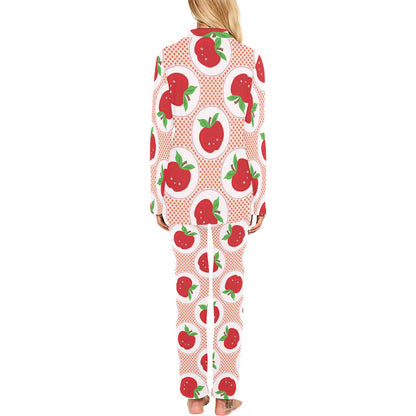 Apple Pattern Print Design AP08 Women's Long Pajama Set