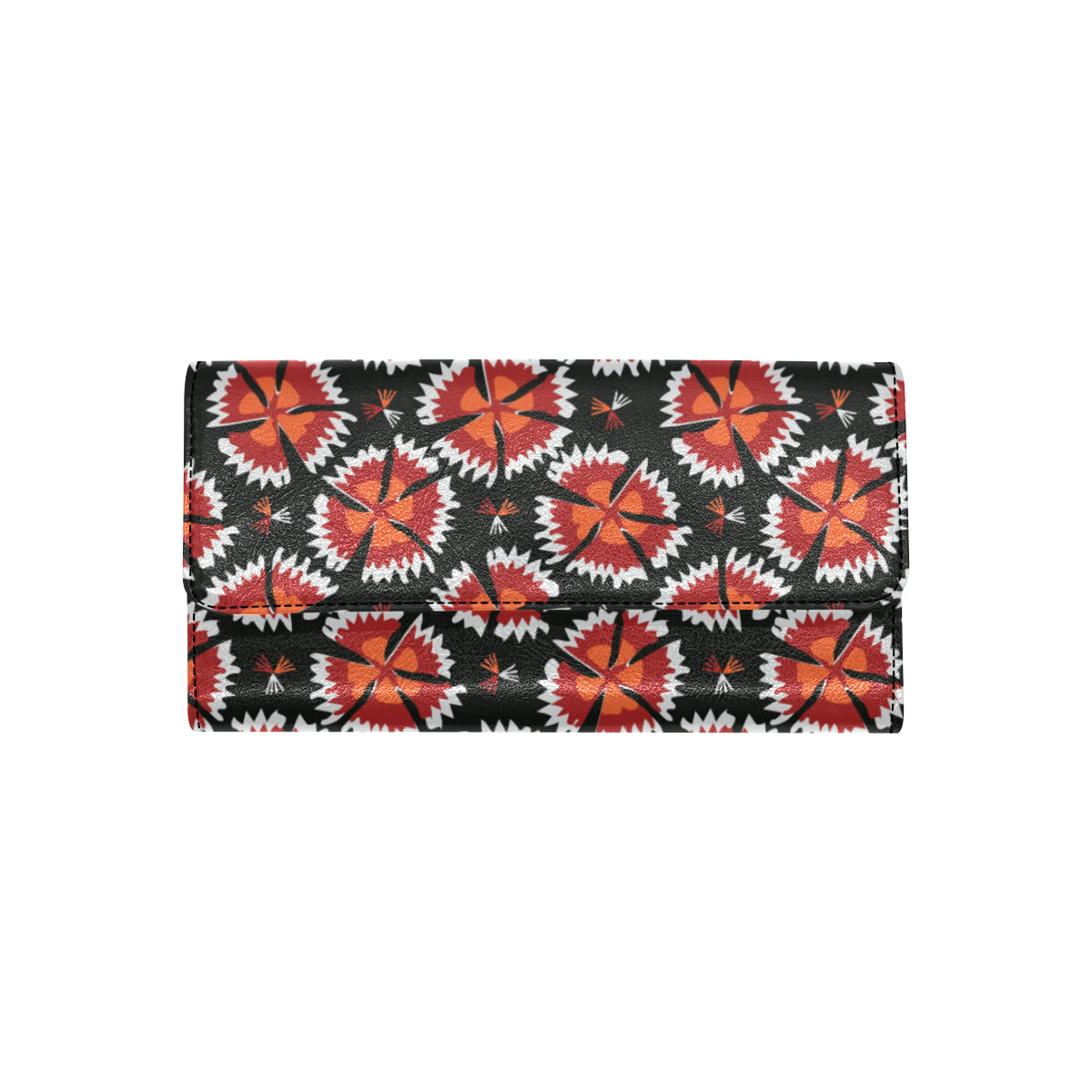 Carnations Pattern Print Design CN03 Women's Trifold Wallet