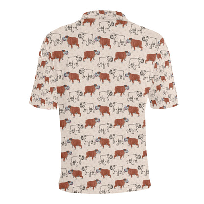 Bulldogs Pattern Print Design 04 Men Polo Shirt
