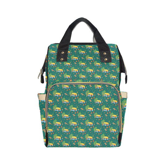 Camping Camper Pattern Print Design 06 Diaper Bag Backpack