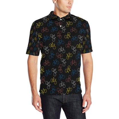 Bicycle Pattern Print Design 03 Men Polo Shirt