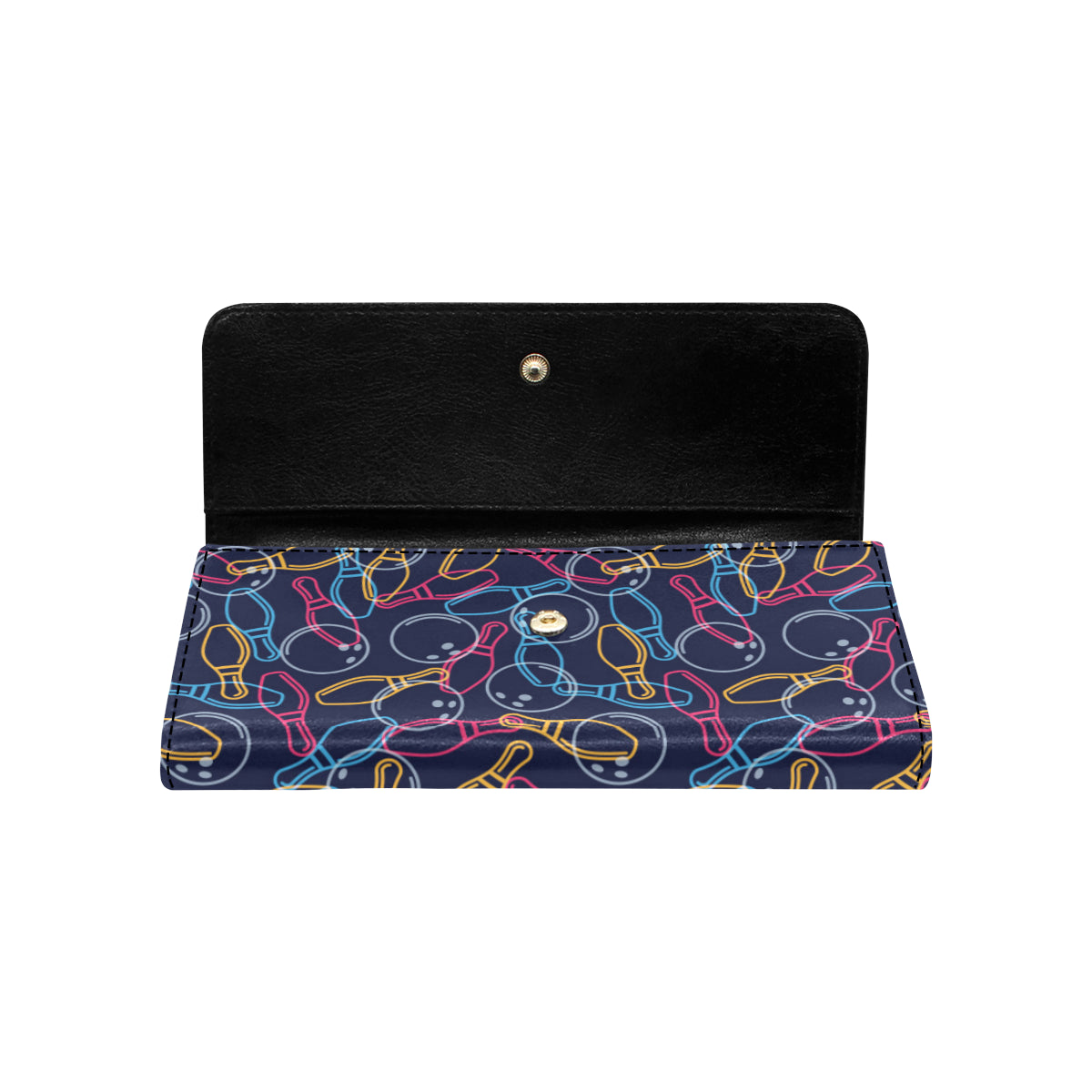 Bowling Pattern Print Design 07 Women's Trifold Wallet