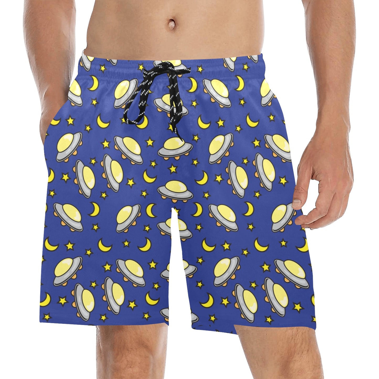 UFO Print Design LKS309 Men's Swim Trunks Beach Shorts