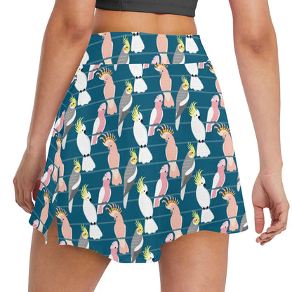 Cockatoo Print Design LKS401 17" Golf & Pickleball Skort with Pockets