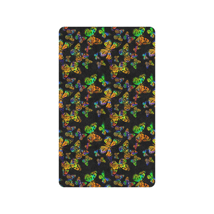 Butterfly Neon Color Print Pattern Rubber Doormat