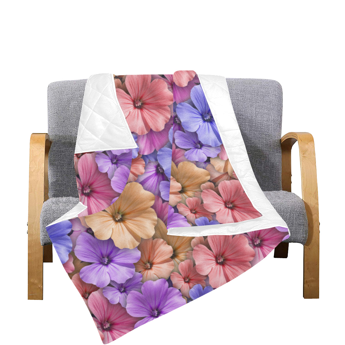 Colorful Geranium Pattern Premium Quilt