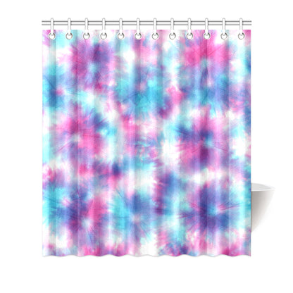 Tie Dye Blue Pink Shower Curtain
