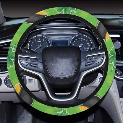 Shamrock Saint Patrick's Day Print Design LKS302 Steering Wheel Cover with Elastic Edge