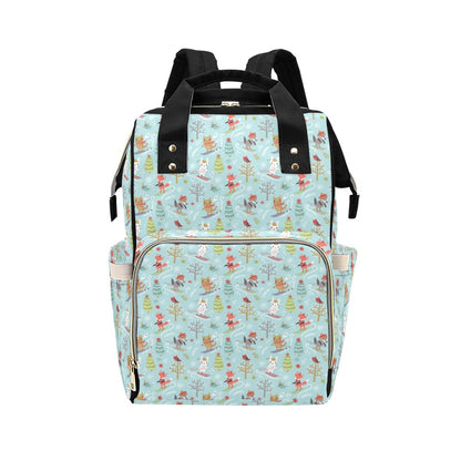 Ski Fox Cute Print Design LKS303 Diaper Bag Backpack