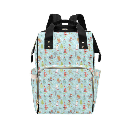 Ski Fox Cute Print Design LKS303 Diaper Bag Backpack