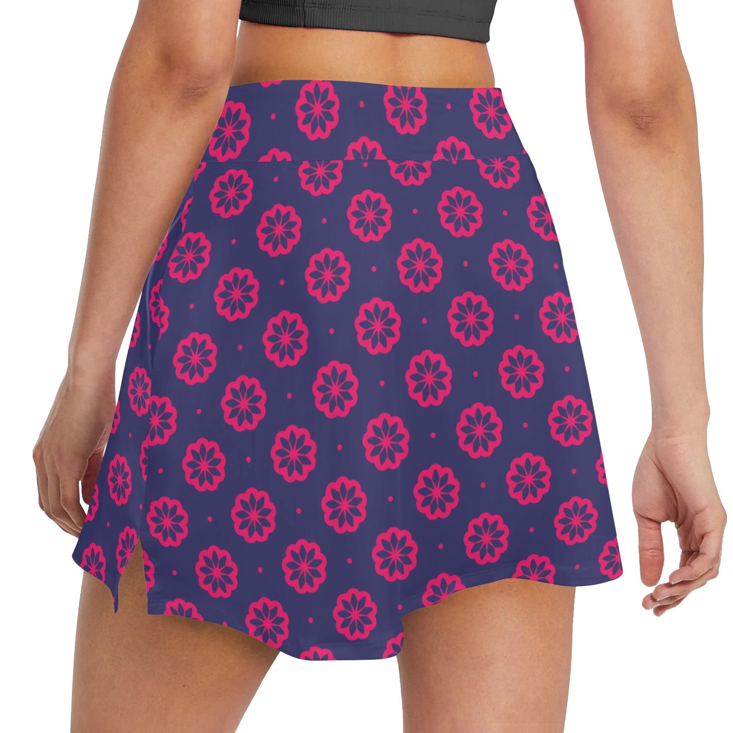 Water Lily Print Design LKS301 17" Golf & Pickleball Skort with Pockets