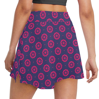 Water Lily Print Design LKS301 17" Golf & Pickleball Skort with Pockets