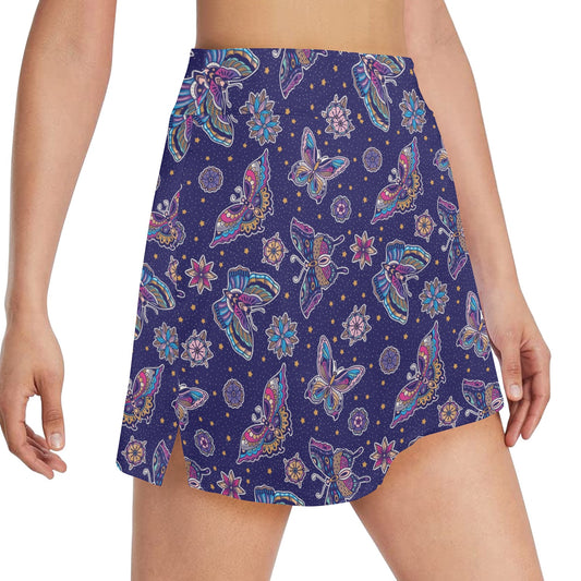 Butterfly Print Design LKS303 17" Golf & Pickleball Skort with Pockets