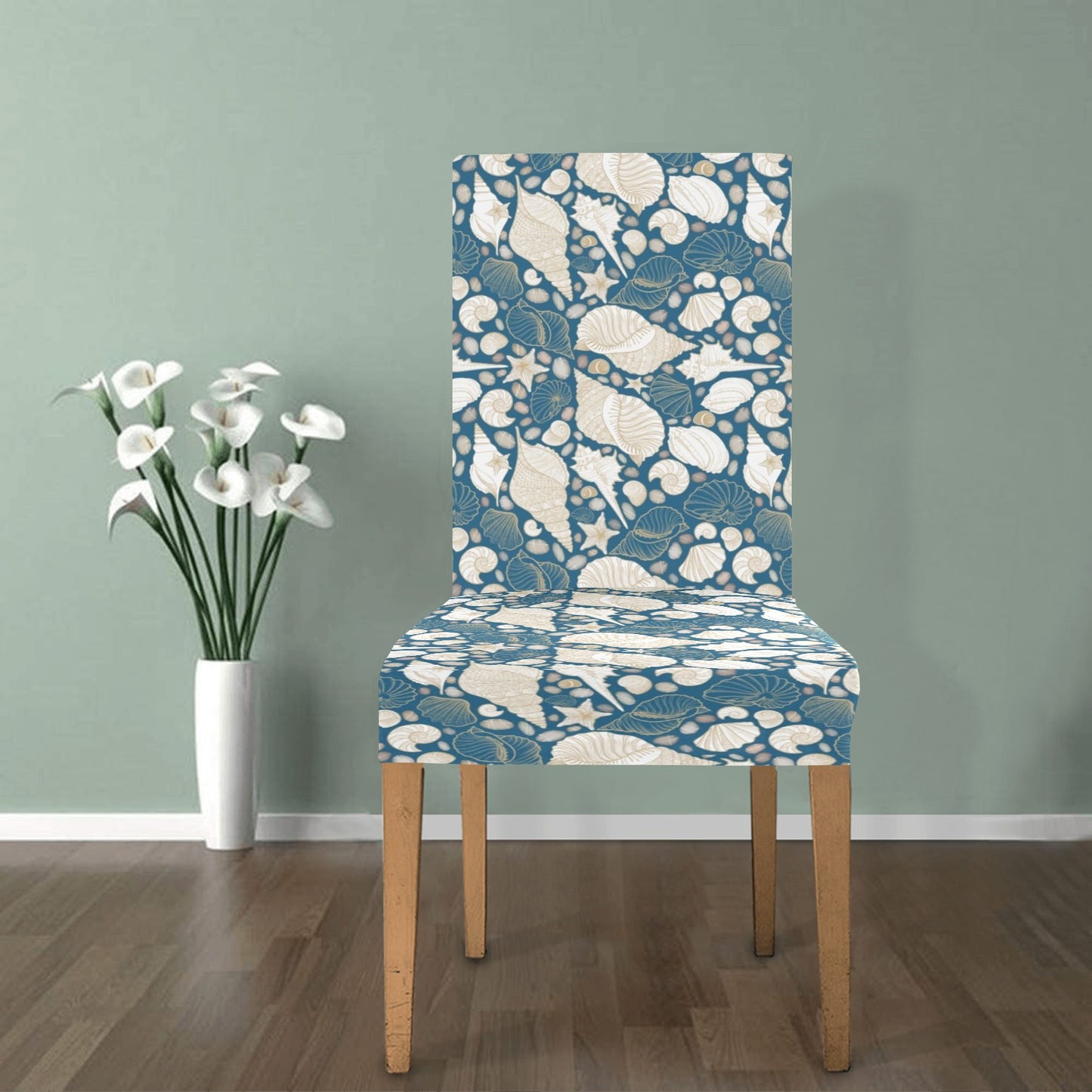 Seashell Print Design LKS308 Dining Chair Slipcover
