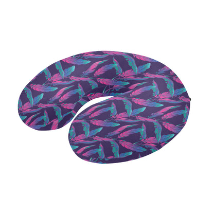 Banana Leaf Pattern Print Design 08 U-Shaped Travel Neck Pillow