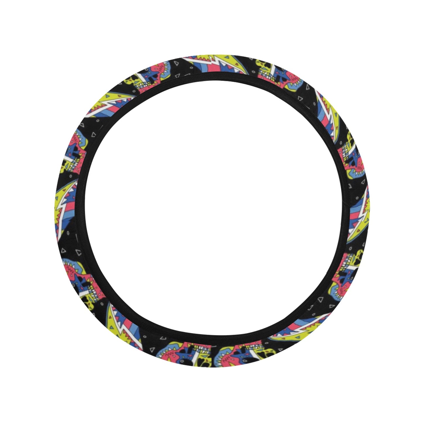 Skateboard Print Design LKS304 Steering Wheel Cover with Elastic Edge