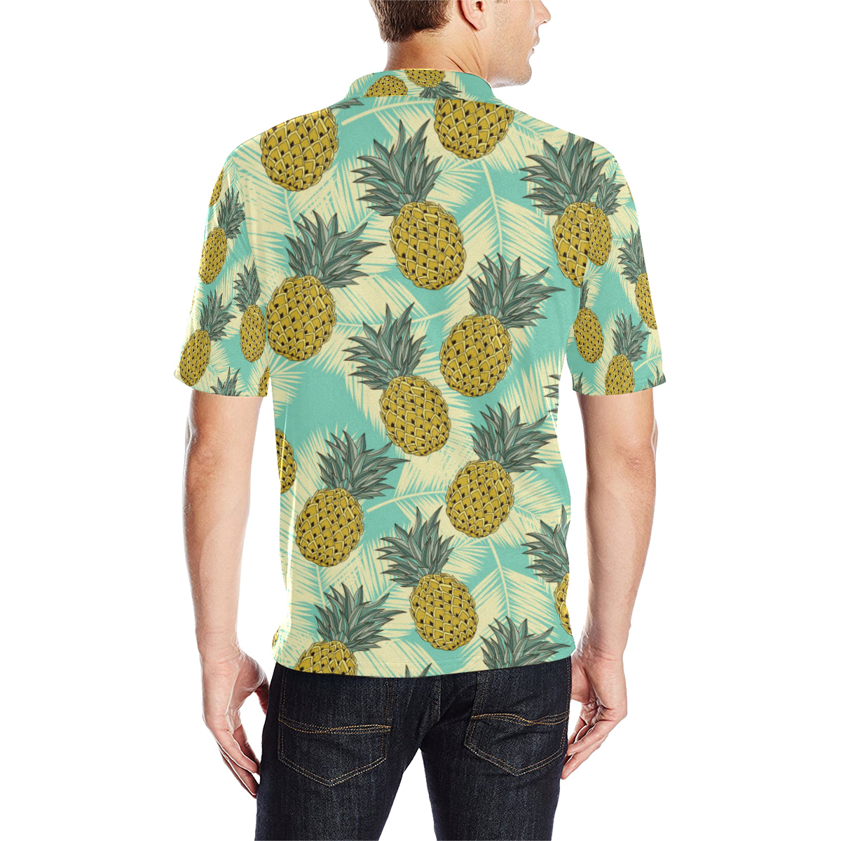 Pineapple Pattern Print Design PP03 Men Polo Shirt